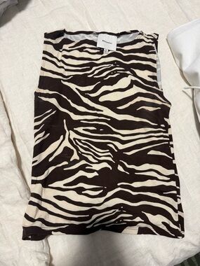 Reformation Zebra Print Tank - Black & Cream
